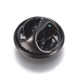 Electrophoresis Black 304 фурнитура из нержавеющей стали для броши, ионное покрытие (ip), знак отворотом обратно бабочка клатчи, электрофорез черный, 11.5x5.5 мм, отверстие : 0.8 мм