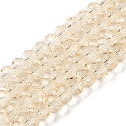 Белый Навахо Прозрачная краска для запекания стеклянные бусины нити, граненые, рондель, навахо белый, 6x5 мм, отверстие : 1.2 мм, около 80~85 шт / нитка, 38~40 см