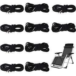 Черный 4 шт. 2 размеры полиэстеровые эластичные шнуры с металлическим наконечником, круглые, чёрные, 5.5 мм, 2шт / размер