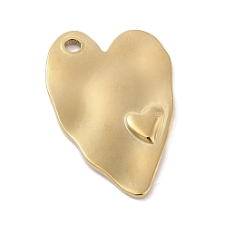 Настоящее золото 18K Ионное покрытие (ip) 304 подвески из нержавеющей стали, шарма сердца, реальный 18 k позолоченный, 37x24x2.5 мм, отверстие : 2.5 мм