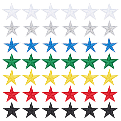 (52) Непрозрачная лаванда 42 шт 7 цвета компьютеризированная вышивка ткань утюг / пришивание заплат, аппликация diy костюм аксессуар, звезда, разноцветные, 3x3 см, 6 шт / цвет