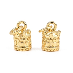 Настоящее золото 18K Латунь прелести, Корона с сердцем, долговечный, стойки покрытие, без свинца и без кадмия, реальный 18 k позолоченный, 10x6 мм, отверстие : 3 мм