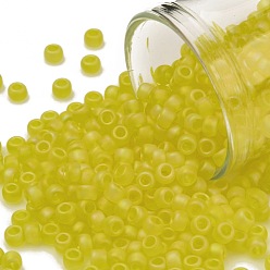 (175F) Translucent Frosted Rainbow Lemon Круглые бусины toho, японский бисер, (175 f) полупрозрачный матовый радужный лимон, 8/0, 3 мм, отверстие : 1 мм, о 222шт / бутылка, 10 г / бутылка