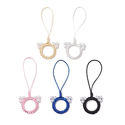 (52) Непрозрачная лаванда Подвесные украшения в виде кошек из плетеного нейлона ручной работы, с акриловыми шариками, украшения для ключей на рюкзак, разноцветные, 107 мм