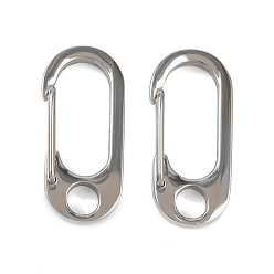 Нержавеющая Сталь Цвет 304 из нержавеющей стали скалолазание карабинов, ключевые застежками, овальные, цвет нержавеющей стали, 35.5x16.5x7.5 мм, отверстие : 6 мм