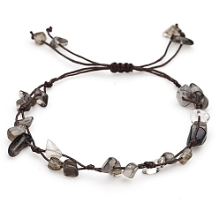 Дымчатый Кварц Природных дымный браслеты из бисера кварца сплетенные, чип, 6-1/4~10-1/4 дюйм (16~26 см)