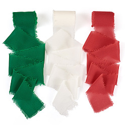Mixed Color 3 Rolls 3 Colors Polyester Ribbon, for Garment Accessories, Gift Decoration, Mixed Color, 2 inch(50mm), about 5.00 Yards(4.57m)/Roll, 1roll/color