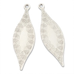 Нержавеющая Сталь Цвет Устойчивые к потускнению 304 подвески из нержавеющей стали, лист, цвет нержавеющей стали, 27.5x8.5x0.5 мм, отверстие : 1 мм