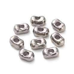 Нержавеющая Сталь Цвет 304 из нержавеющей стали бусы, кофейный боб, цвет нержавеющей стали, 5x3x2.5 мм, отверстие : 1.4 мм