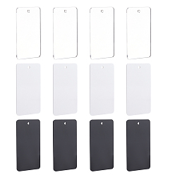Mixed Color 12Pcs 3 Colors Custom Rectangle Hanging Acrylic Sign Holders, Mixed Color, 9x5x0.2cm, 4pcs/color