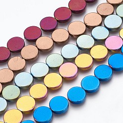 (52) Непрозрачная лаванда Гальванические немагнитная синтетический гематит бисер пряди, полировать, плоско-круглые, разноцветные, 10x2 мм, отверстие : 0.8 мм, около 41 шт / нитка, 15.94 дюйм (40.5 см)