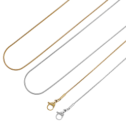 Золотой & Цвет Нержавеющей Стали 10 шт. 2 цвета 0.9 мм 304 ожерелья из нержавеющей стали в виде змеи, с карабин-лобстерами , ионное покрытие (ip), золотые и нержавеющая сталь цвет, 17.7 дюйм (45 см), 5 шт / цвет