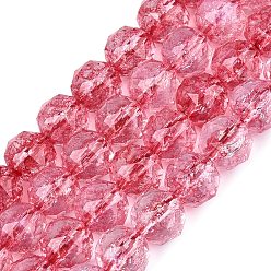 (123L) Белый крем непрозрачный блеск Хрустящие прозрачные стеклянные бусины нити, имитация желе, круглые, граненые, огнеупорный кирпич, 7.5~8 мм, отверстие : 0.8~1.5 мм, около 48~49 шт / нитка, 13.98~14.57 дюйм (35.5~37 см)