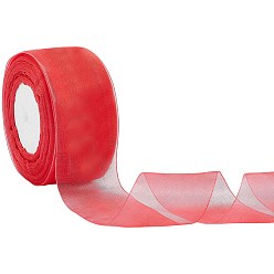 Красный 1 рулоны прозрачной органзовой ленты, широкая лента для украшения на свадьбе, красные, 2 дюйм (50 мм), около 50.00 ярдов (45.72 м) / комплект