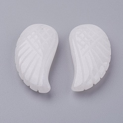 White Jade Natural White Jade Pendants, Wing, 34~35x16~18x6.5~7.5mm, Hole: 1mm