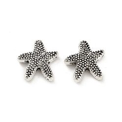 Античное Серебро Тибетский сплав стиль, , без кадмия и без свинца, звезда, античное серебро, 13x14x4 мм, отверстие : 1.4 мм, Около 574 шт / 1000 г
