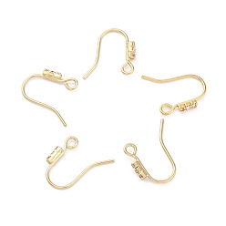 Настоящее золото 14K Латунные крючки для серьги из чистого циркония, без кадмия, без никеля и без свинца, реальный 14 k позолоченный, 13x17x2 мм, отверстие : 1.9 мм, штифты : 0.8 мм