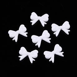 Белый Непрозрачные акриловые бусины, бантом, белые, 14x18x4.5 мм, отверстие : 1.6 мм, Около 930 шт / 500 г