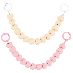(52) Непрозрачная лаванда 2 шт. 2 цвета пластиковые цепочки для сумок с бусинами в форме сердца и застежками-железными кольцами, принадлежности для изготовления кошельков, разноцветные, 271 мм, 1 шт / цвет