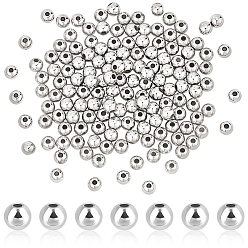 Серебро 300шт. стойка покрытие латунные распорные бусины, долговечный, круглые, серебряные, 5x4 мм, отверстие : 1.5 мм