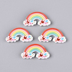 Разноцветный Кабошоны из смолы, радуга, красочный, 28x15x5 мм