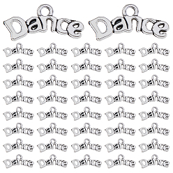 Античное Серебро 100 шт. Подвески из сплава в тибетском стиле, словесные чары, античное серебро, 9x19.5x1 мм, отверстие : 1.8 мм