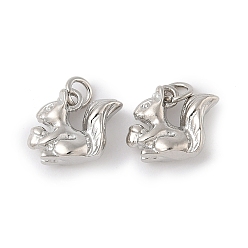 Платина Латунные подвески, белка прелести, с целью перехода в кольце, долговечный, без свинца и без кадмия, платина, 9.5x12.5x4 мм, отверстие : 2.5 мм