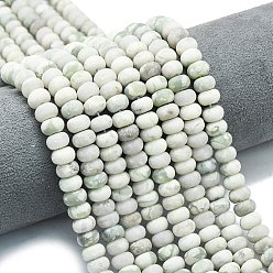 Счастный Нефрит Естественный мир нефрит бисер пряди, матовые, рондель, 8x5 мм, отверстие : 1.4 мм, около 73~75 шт / нитка, 14.96~15.16 дюйм (38~38.5 см)