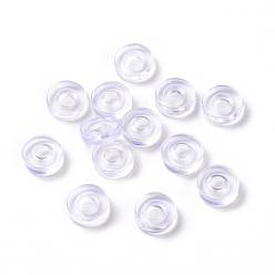 Clear Eco-friendly PVC Earring Pads, Clip Earring Cushions, for Clip-on Earrings, Flat Round, Clear, 6.5x2mm, Hole: 2mm