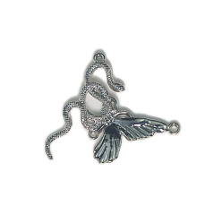 Платина Корейские и японские простые три подвески из сплава в виде бабочек, платина, 35x35 мм