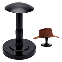 Черный Пластиковые держатели для шляп, вешалка для шляп, плоско-круглые, чёрные, 15.3x22.6 см