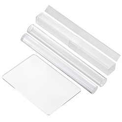Clear DIY Polymer Clay Tool Kit, with Flexible Polymer Clay Cutters, Acrylic Transparent Pressure Plate, Hollow Pressure Mud Stick, Clear