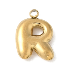 Letter R 304 начальные подвески из нержавеющей стали, ионное покрытие (ip), реальный 18 k позолоченный, Буква R, 16~18x6~18x3 мм, отверстие : 1.8 мм