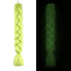 Зелено-Желтый Светящиеся высокотемпературные волокна, длинные косы, парик, волосы, светящиеся в темноте парики с косами, зеленый желтый, 600 мм