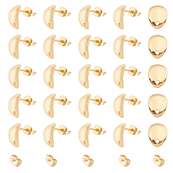 Настоящее золото 18K 40 шт 304 детали серьги-гвоздики из нержавеющей стали, с 40 шт 304 ушными гайками из нержавеющей стали, слеза, реальный 18 k позолоченный, 11x8.5 мм, отверстие : 1.2 мм, штифты : 0.7x10.5 мм