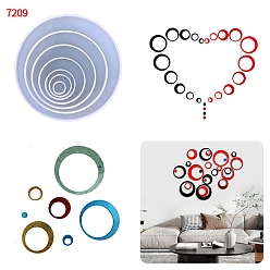 Белый Силиконовые формы, формы для украшения, формы для литья гипсовой смолы, плоско-круглые, белые, 155x7 мм