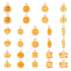 Белый Навахо 42 шт. 14 стили подвески из искусственной смолы, платина, навахо белый, 13.5~20x6.5~13.5x4.5~7.5 мм, отверстие : 2 мм, 3 шт / стиль