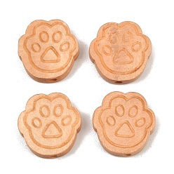 Сэнди Коричневый Деревянные бусины, отпечаток лапы, песчаный коричневый, 20x19.5~20x5 мм, отверстие : 2.5~2.8 мм