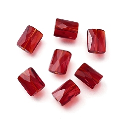 (123L) Белый крем непрозрачный блеск Стекло имитация австрийских хрустальных бусин, прямоугольные, граненые, огнеупорный кирпич, 8x6.5x4 мм, отверстие : 1.2 мм