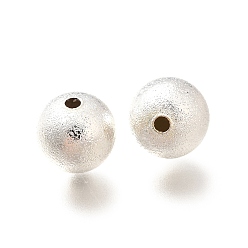 Серебро Латунные бусины, долговечный, без кадмия и без свинца, круглые, серебряные, 10.5x10 мм, отверстие : 1.8 мм