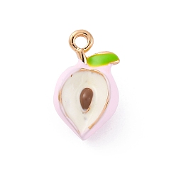 Peach Подвески из эмали и сплава, золотые, персик, 15.5x10x7 мм, отверстие : 1.5 мм