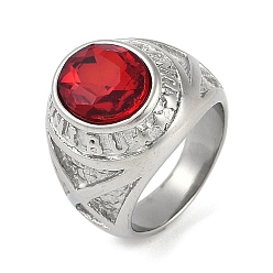 Нержавеющая Сталь Цвет Овальные 304 из нержавеющей стали стеклянные кольца перста, широкие мужские кольца, цвет нержавеющей стали, овальный : 15x12 mm, внутренний диаметр: 18 мм