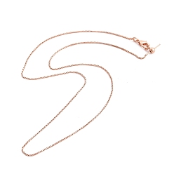 Розовое Золото 0.9мм регулируемые ползунки латунные цепочки-коробки для мужчин и женщин, долговечный, розовое золото , 17.72~17.91 дюйм (45~45.5 см)