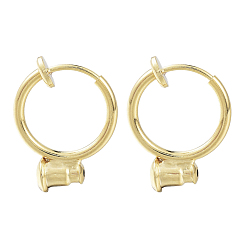 Real 18K Gold Plated Brass Clip-on Earring Converters Findings, for Non-Pierced Ears, Nickel Free, Real 18K Gold Plated, 17x13x4.5mm, Hole: 0.5mm