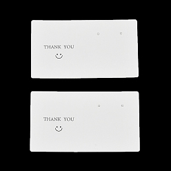 Белый Бумажные серьги-колье с улыбающимся лицом, карточки для демонстрации, прямоугольные, белые, 5x8.9x0.05 см