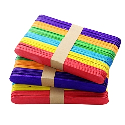 (52) Непрозрачная лаванда Палочки для творчества из натурального дерева, палочки для мороженого для поделок, палочки для мороженого, деревянный дюбель, восковые палочки, депрессор языка, плоский, прямоугольные, разноцветные, 15x1.8x0.16 см, о 48~50 шт / пачка