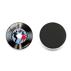 Deep Sky Blue Cute Multifunction Resin Magnetic Refrigerator Sticker Fridge Magnets, Vinyl Record Shape, Deep Sky Blue, 30mm