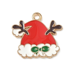 Hat Рождественские эмали сплава подвески, золотой свет, Рождество шляпе, 20x21.5x1.5 мм, отверстие : 1.8 мм