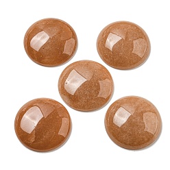 Красный Авантюрин Натуральные красные авантюрные кабошоны, плоско-круглые, 30x7~8.5 мм