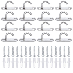 Нержавеющая Сталь Цвет 16шт. крючки из нержавеющей стали, с пластиковой расширительной трубкой, цвет нержавеющей стали, 60x20x31 мм